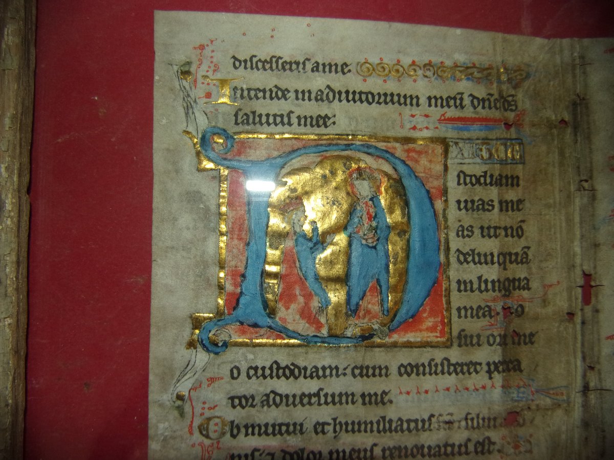 Important Illuminated Folio On Parchment—book Of Hours Or Psalter—circa 1400–1430.-photo-4
