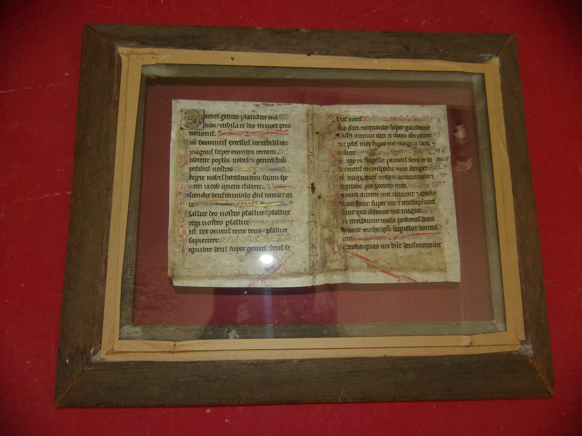 Important Illuminated Folio On Parchment—book Of Hours Or Psalter—circa 1400–1430.-photo-7