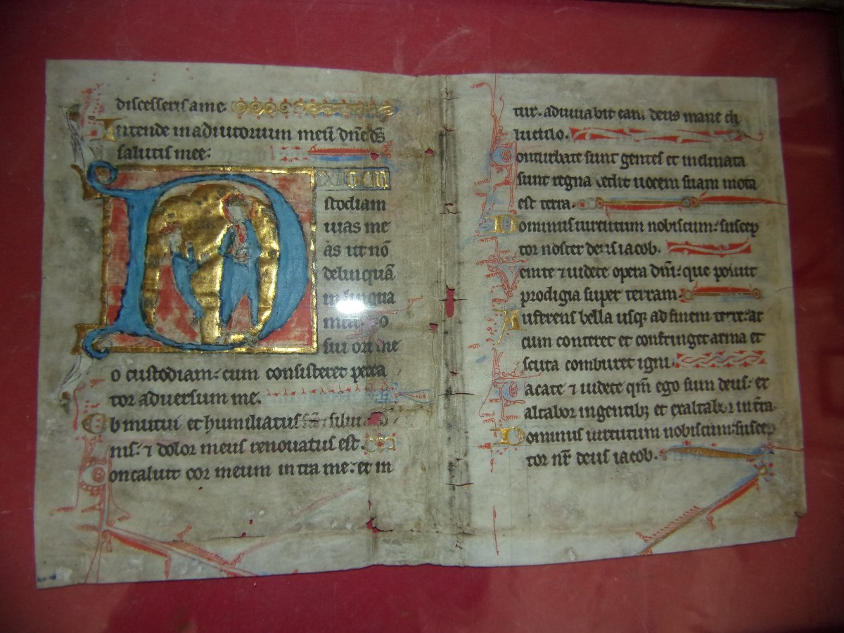 Important Illuminated Folio On Parchment—book Of Hours Or Psalter—circa 1400–1430.
