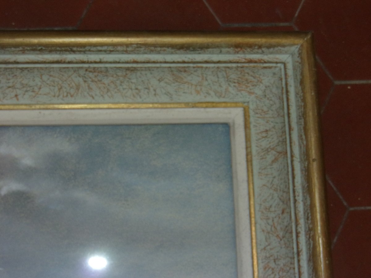 Bord De  l'Océan , Pastel d'Eugène Sénamaux, époque 20 ème.-photo-6