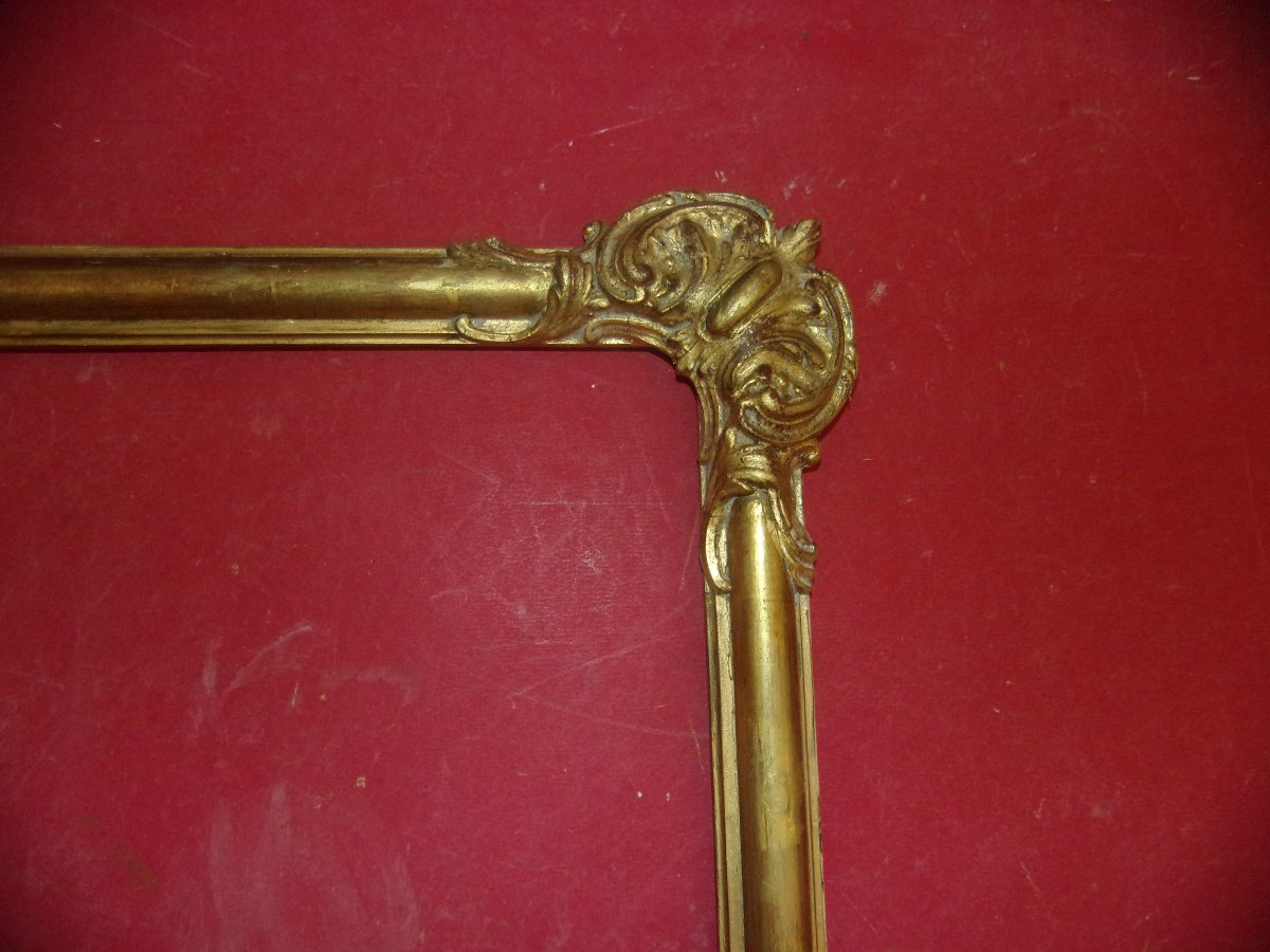 19th-century-style Frame, Made Of Gilded Wood.-photo-3