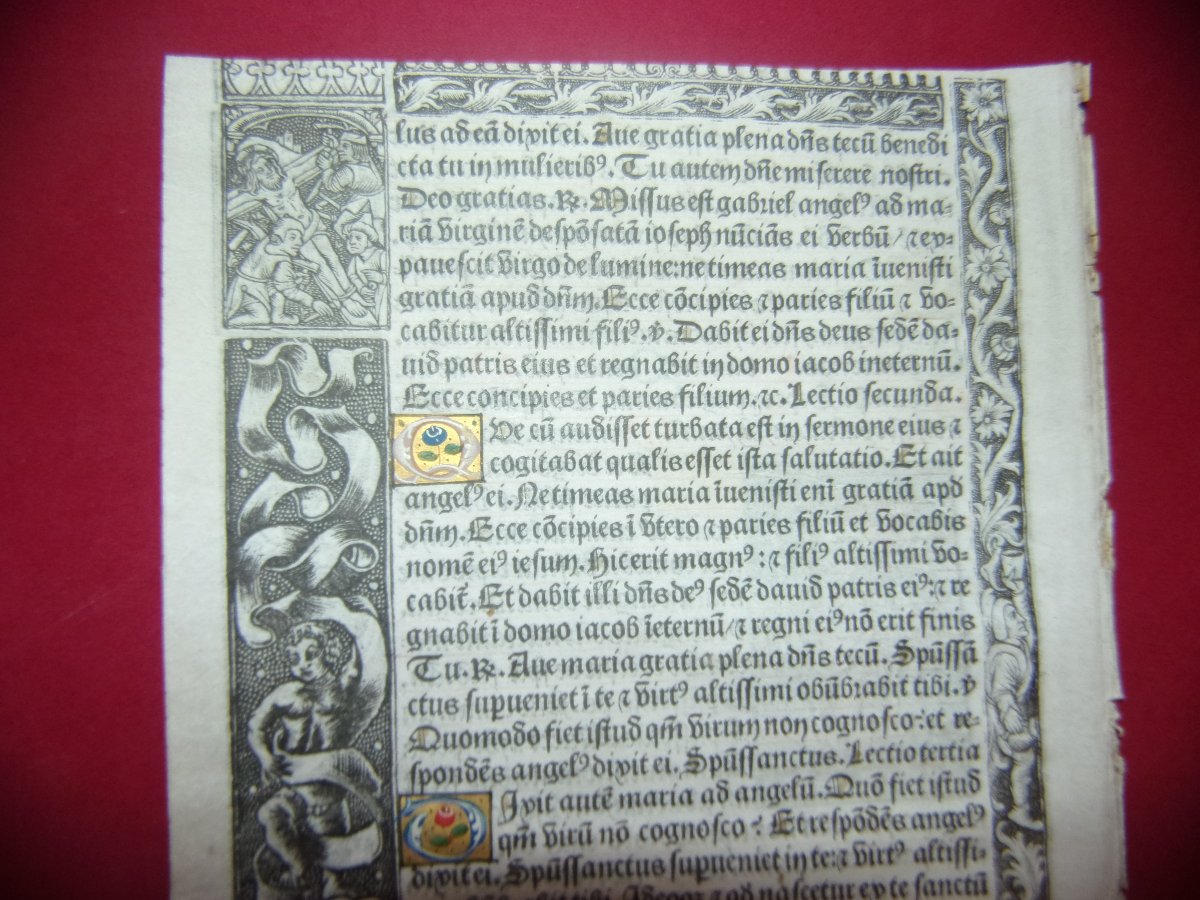 Illuminated Page From A Book Of Hours On Parchment – Paris, Early 16th Century.-photo-2