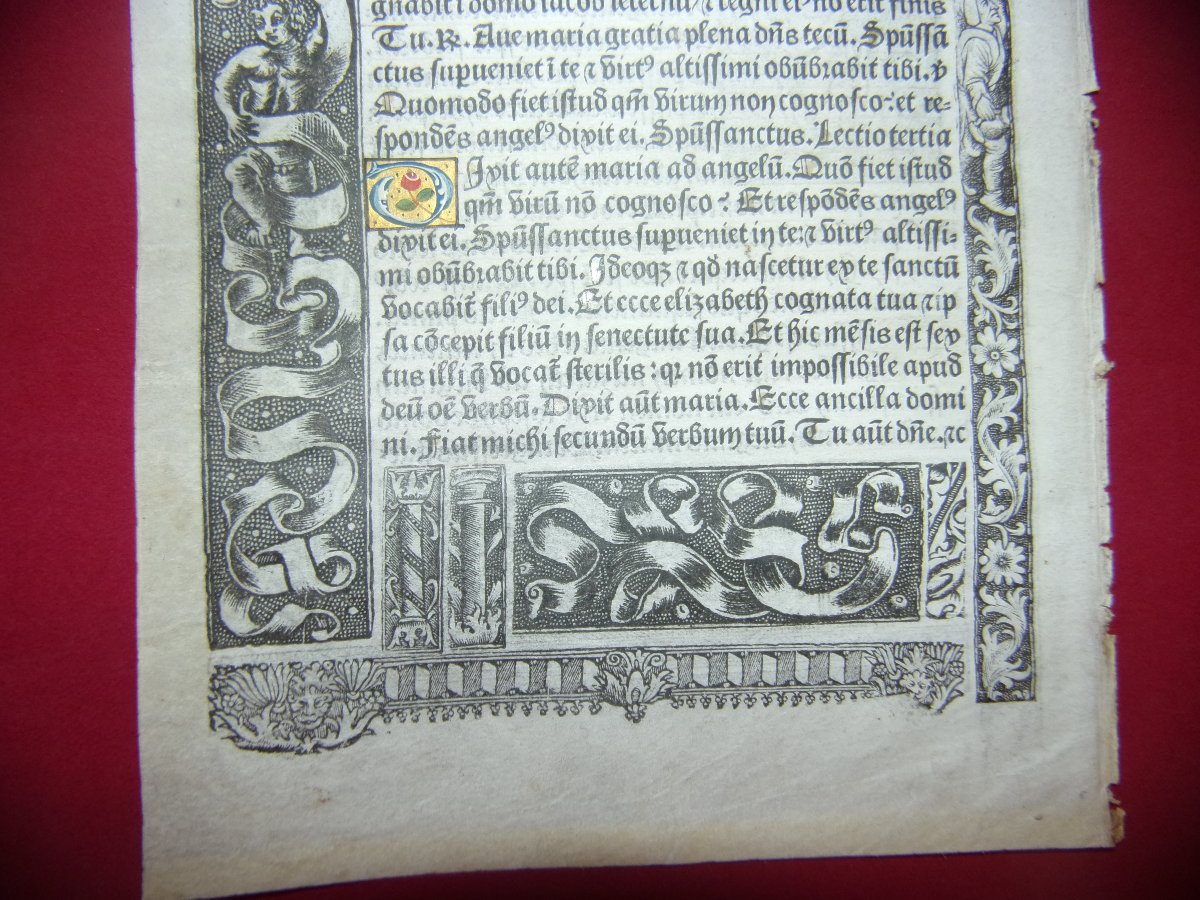 Illuminated Page From A Book Of Hours On Parchment – Paris, Early 16th Century.-photo-3