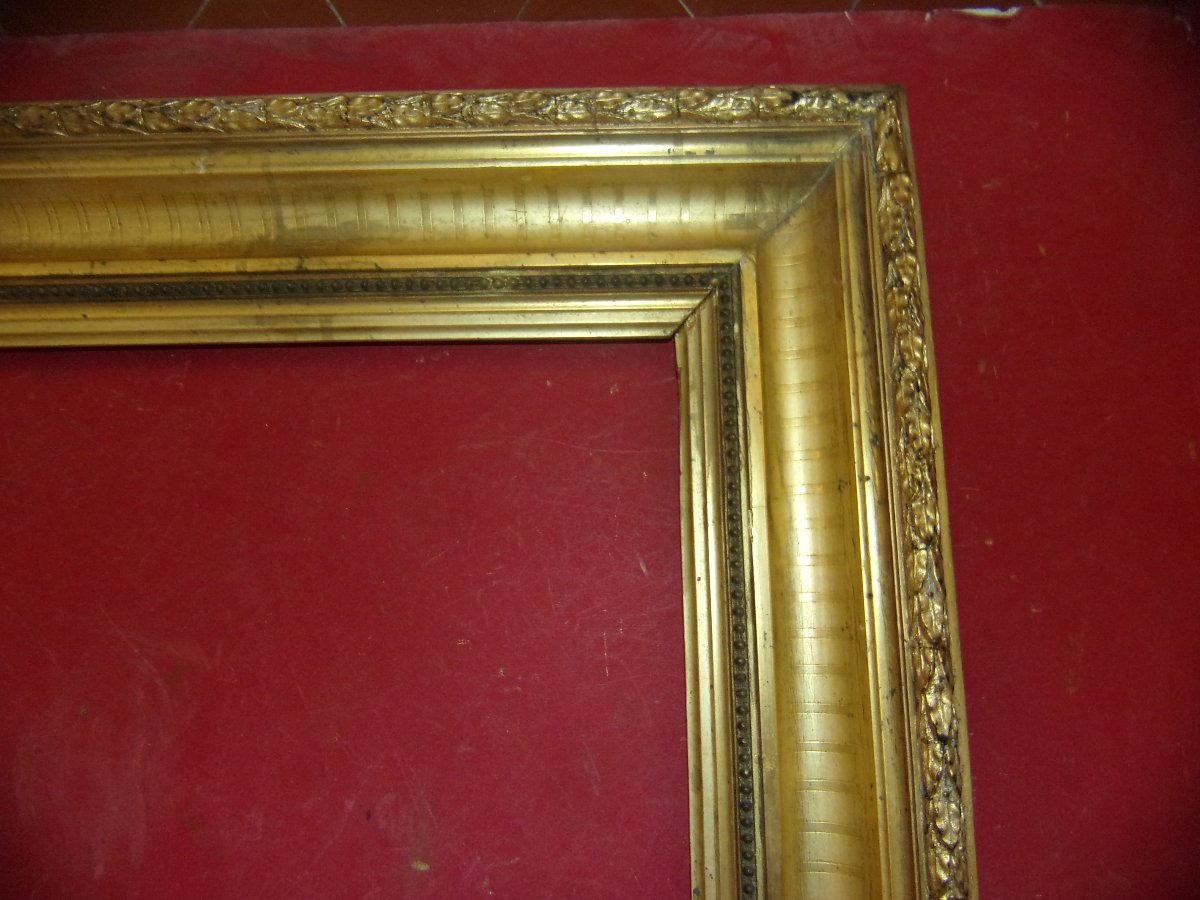 19th-century-style Frame, Made Of Gilded Wood.-photo-3