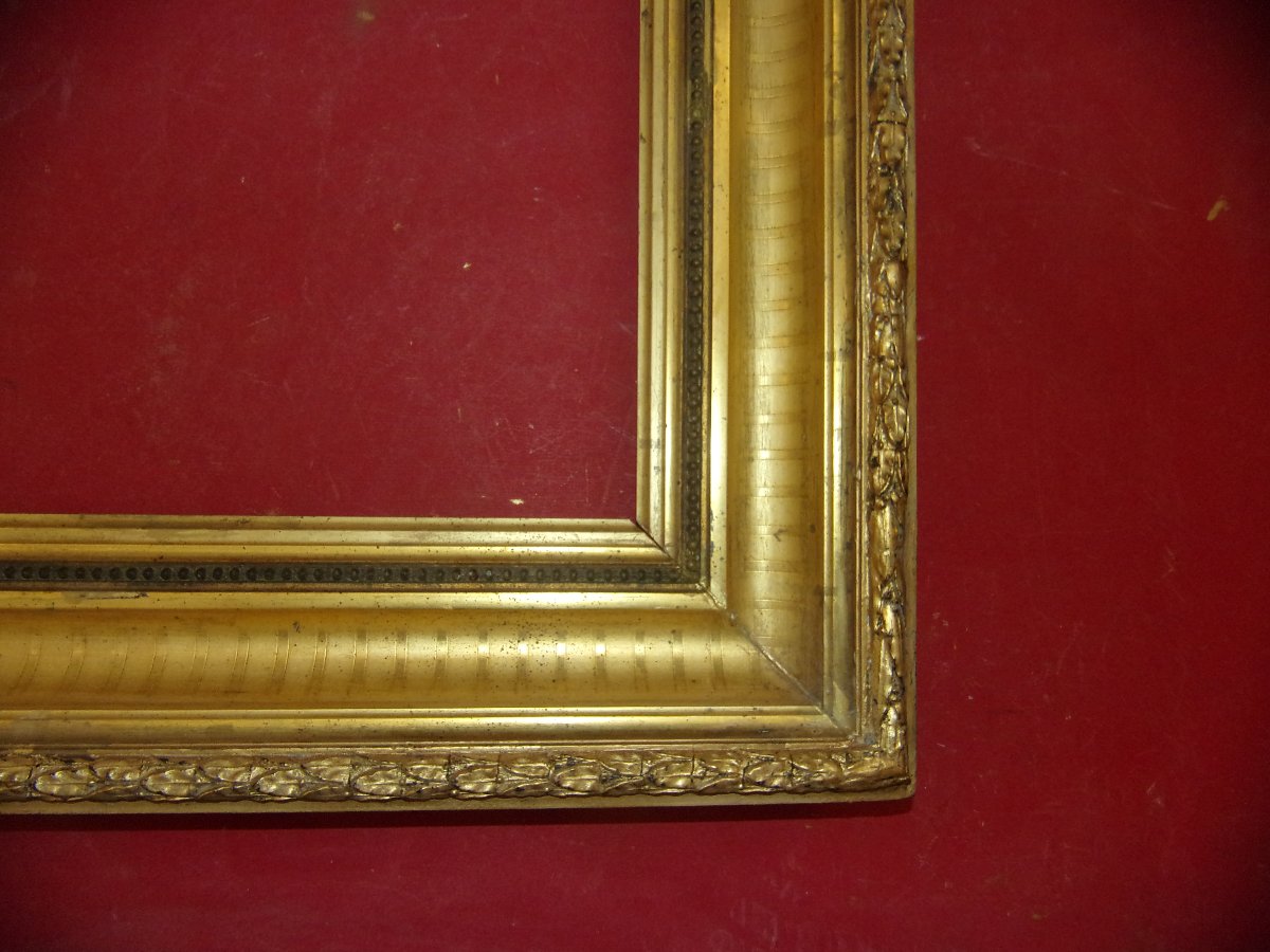 19th-century-style Frame, Made Of Gilded Wood.-photo-4