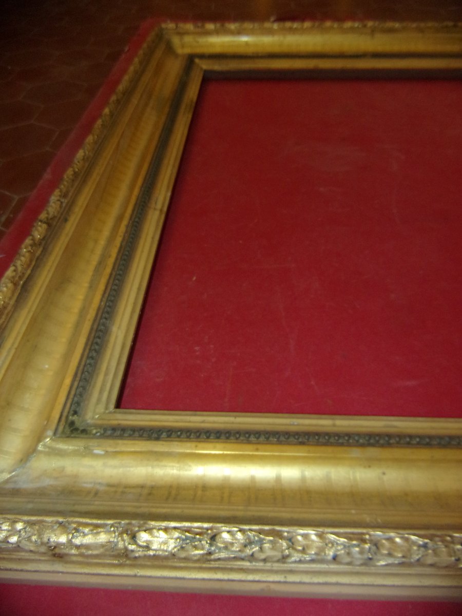 19th-century-style Frame, Made Of Gilded Wood.-photo-3