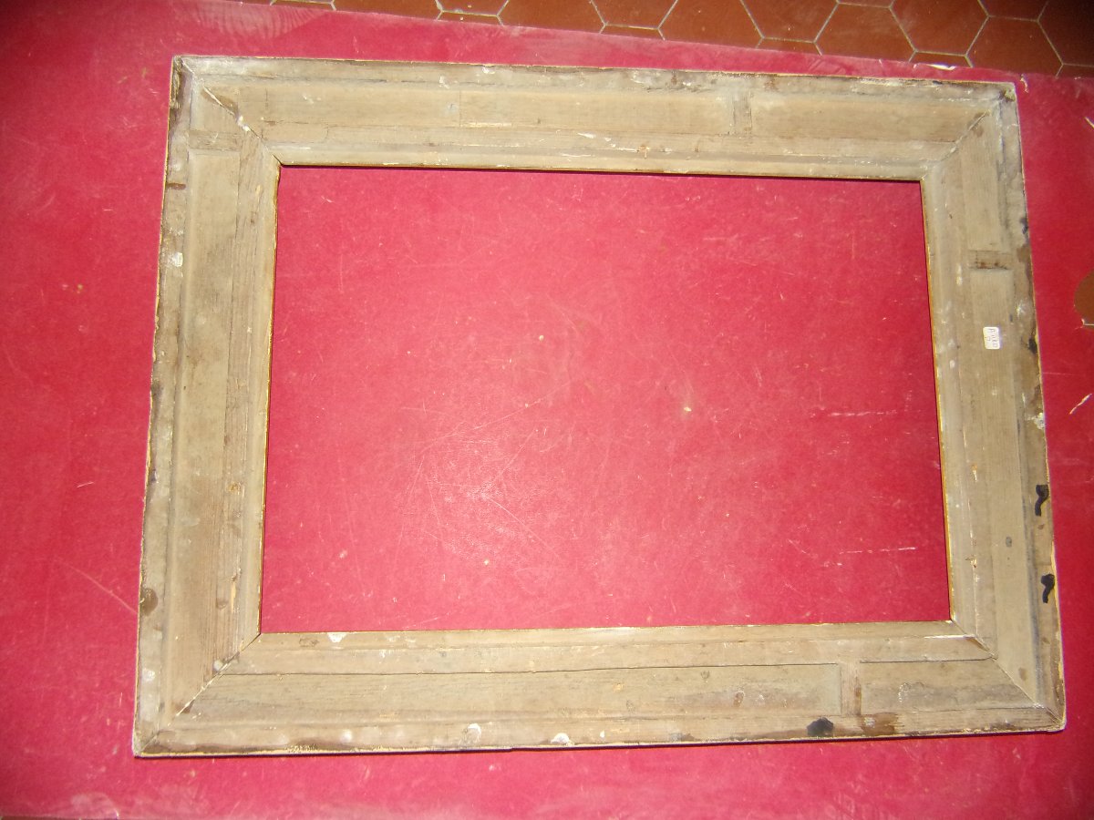 19th-century-style Frame, Made Of Gilded Wood.-photo-4
