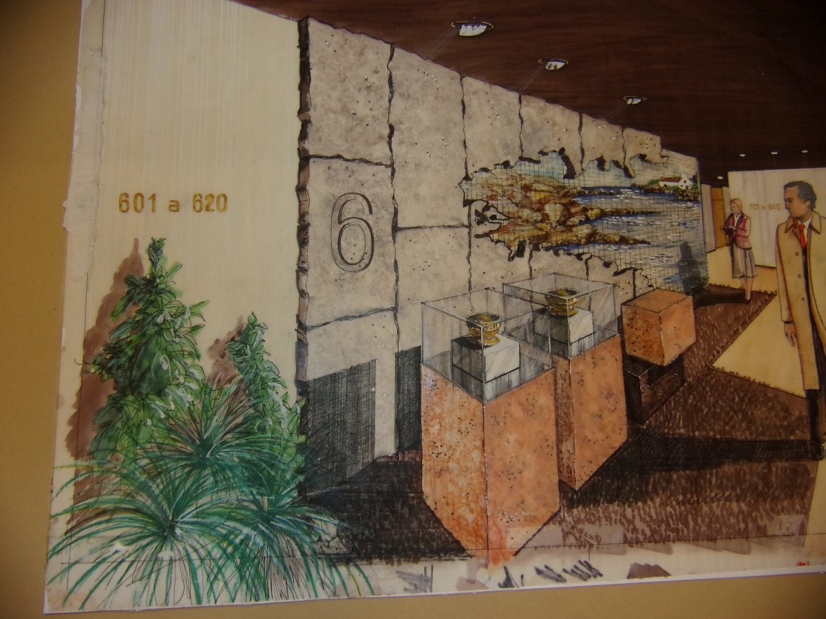 Drawing, Interior Architecture Perspective On Tracing Paper From The 1960s.-photo-2