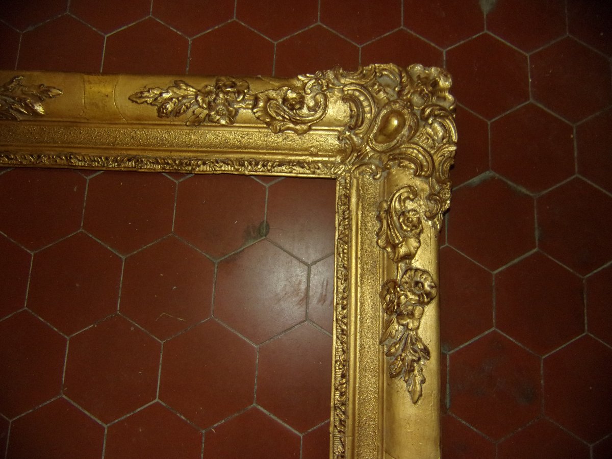 19th-century Gilded Wooden Frame.-photo-4