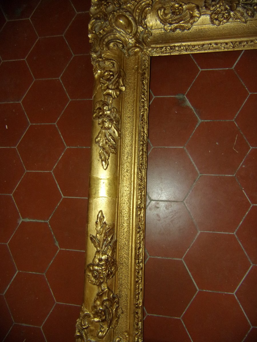 19th-century Gilded Wooden Frame.-photo-4