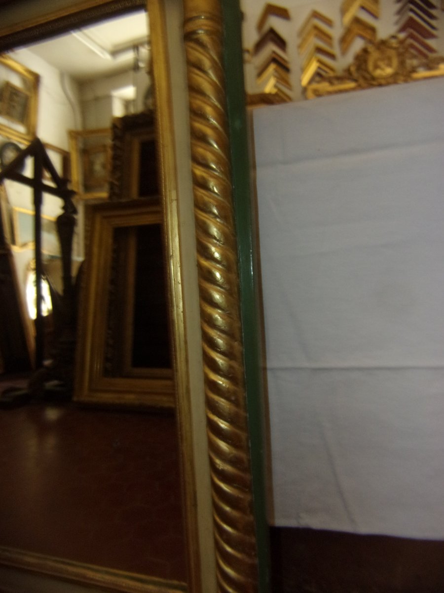 Scène Allégorique, Trumeau en bois doré et peint, époque 19ème.-photo-2