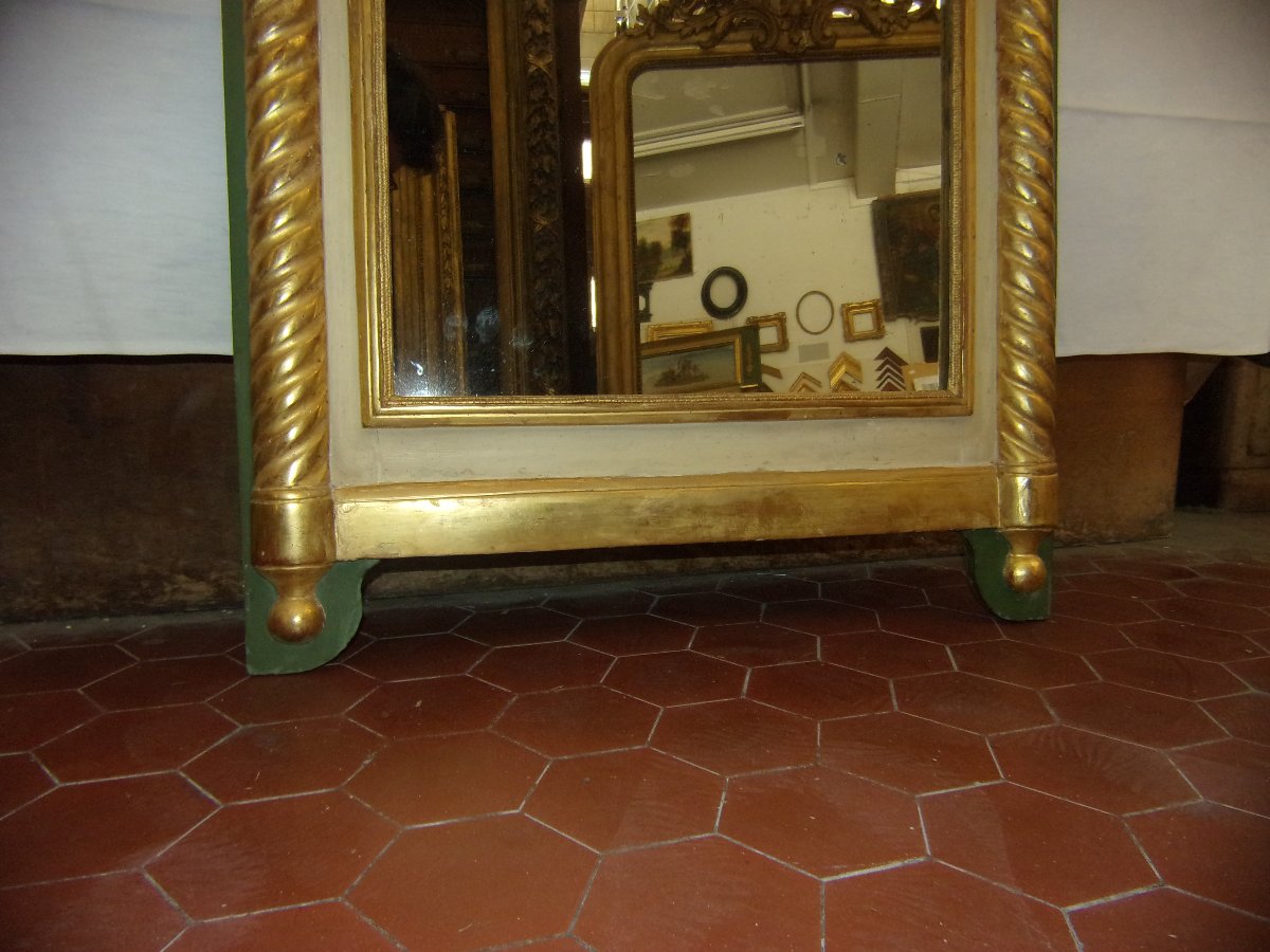 Scène Allégorique, Trumeau en bois doré et peint, époque 19ème.-photo-3