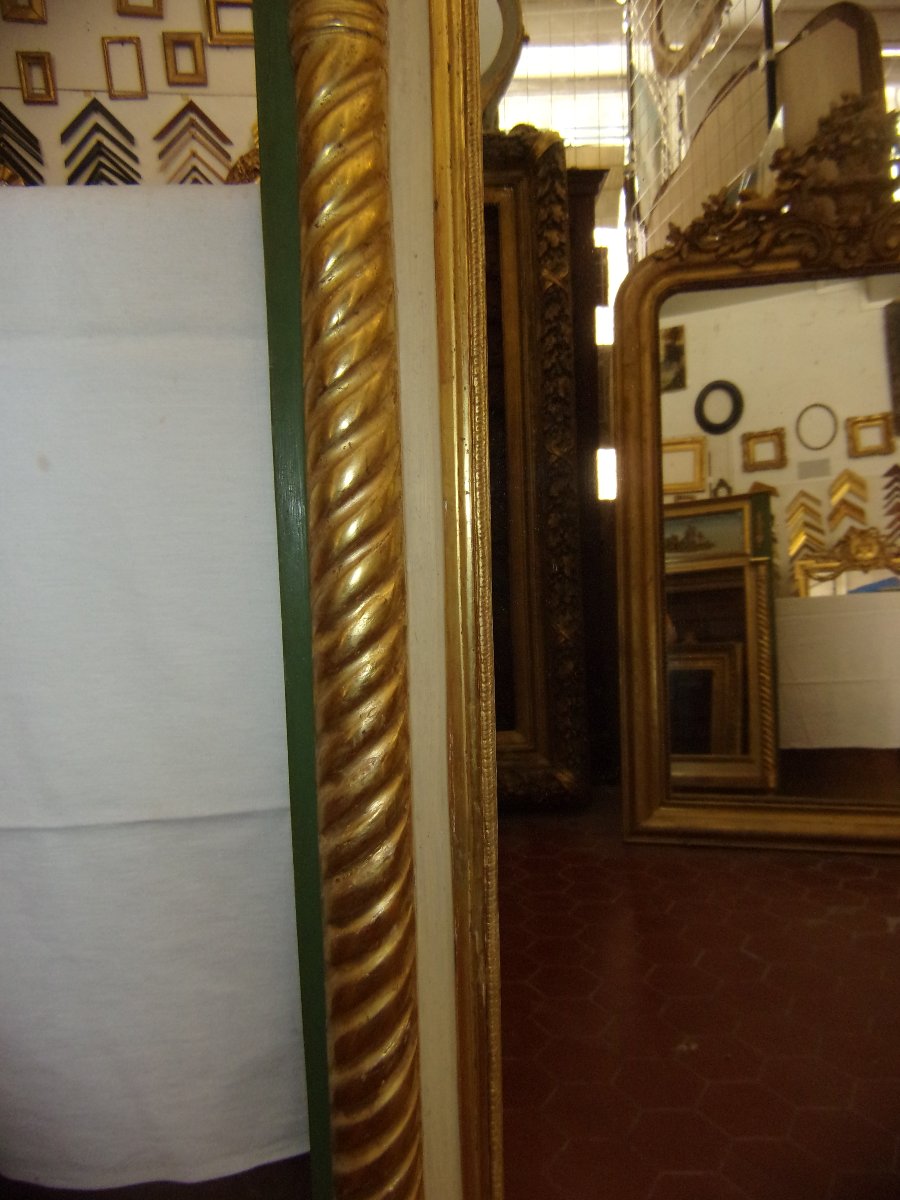 Scène Allégorique, Trumeau en bois doré et peint, époque 19ème.-photo-4