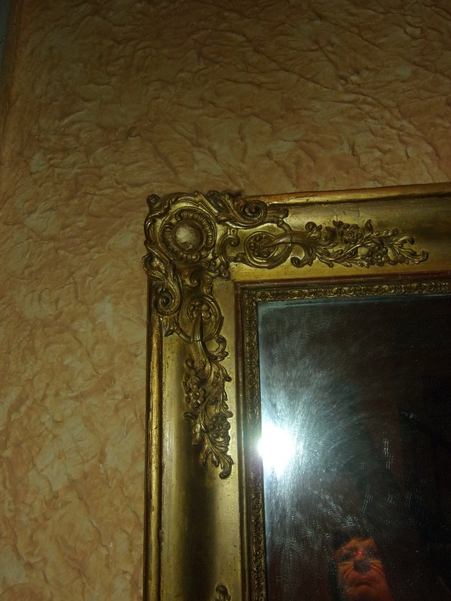 19th-century Mirror Gilded With Gold Leaf.-photo-2