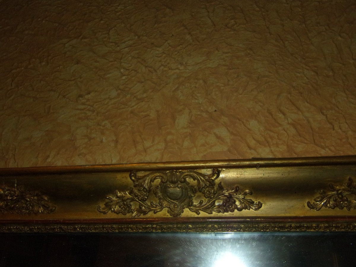 19th-century Mirror Gilded With Gold Leaf.-photo-3