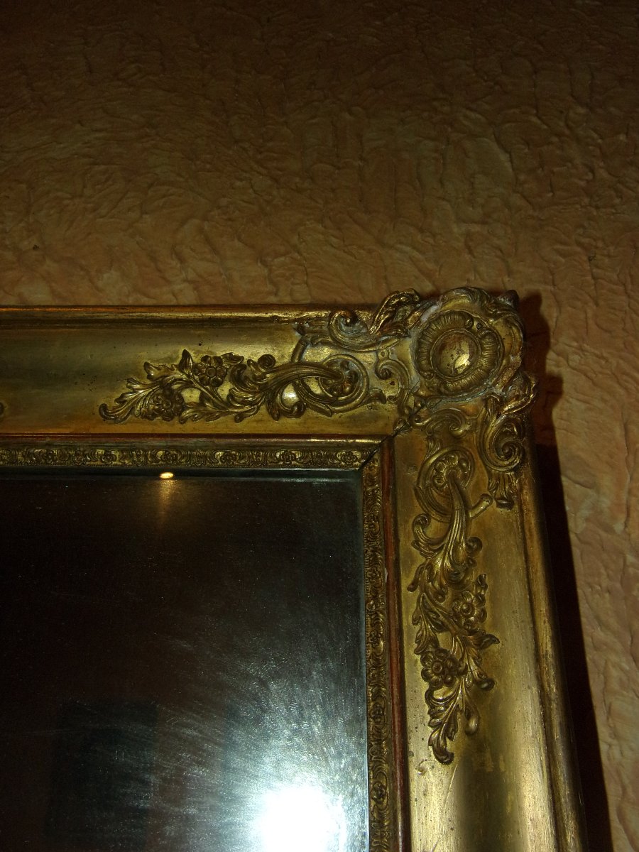 19th-century Mirror Gilded With Gold Leaf.-photo-4