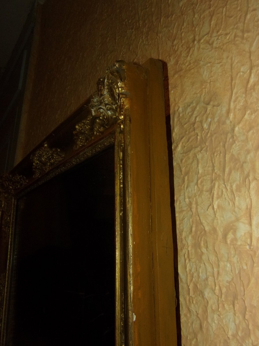 19th-century Mirror Gilded With Gold Leaf.-photo-3