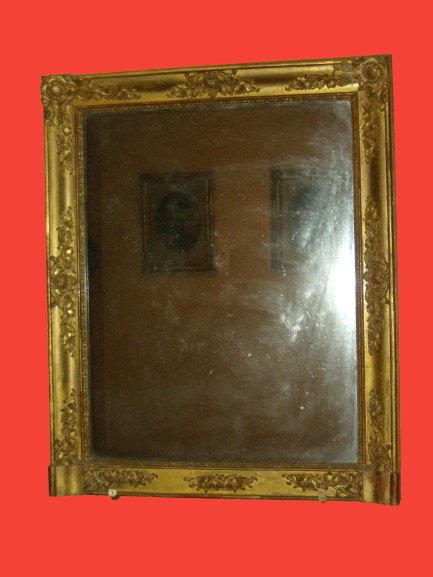19th-century Mirror Gilded With Gold Leaf.