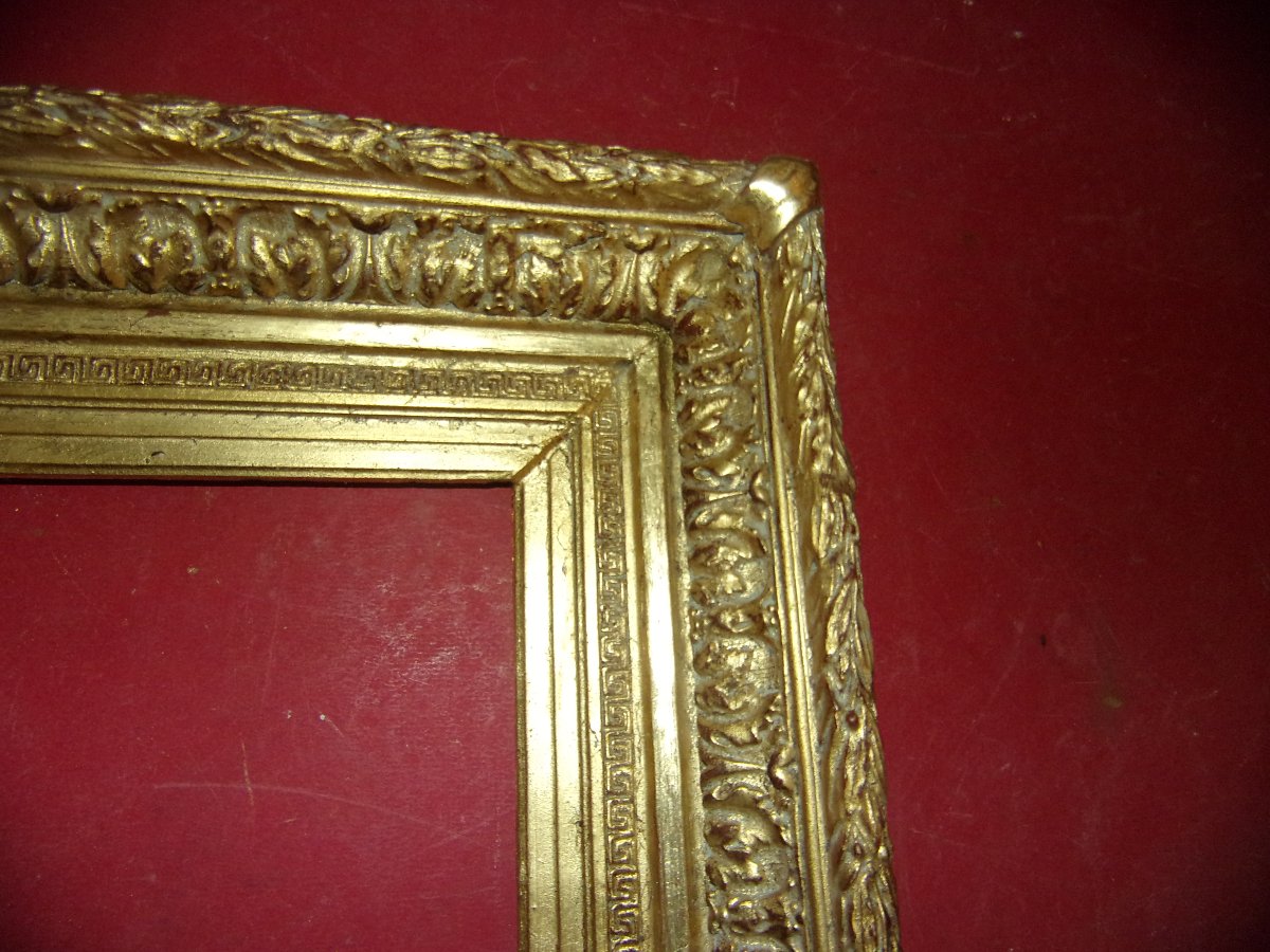 Paire de cadres époque 19ème, en bois doré.-photo-4