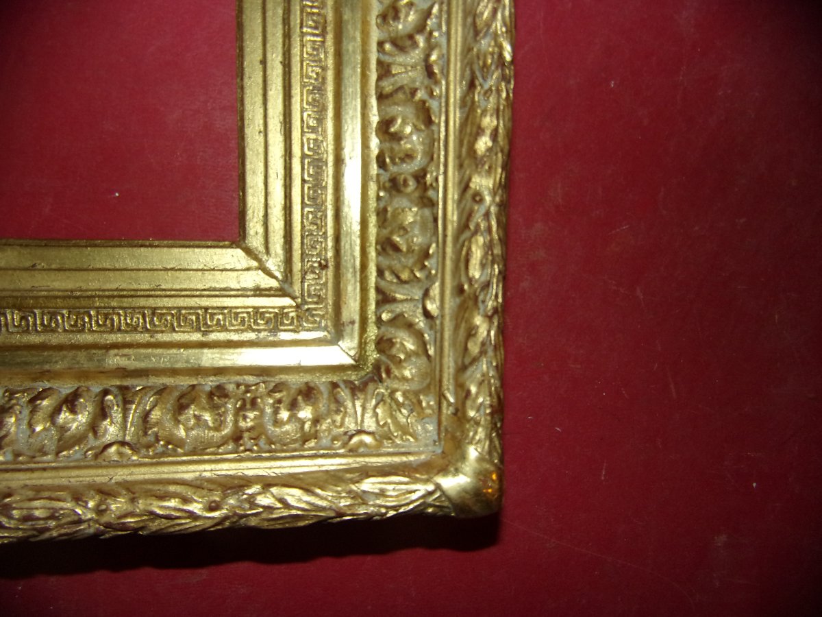 Paire de cadres époque 19ème, en bois doré.-photo-1