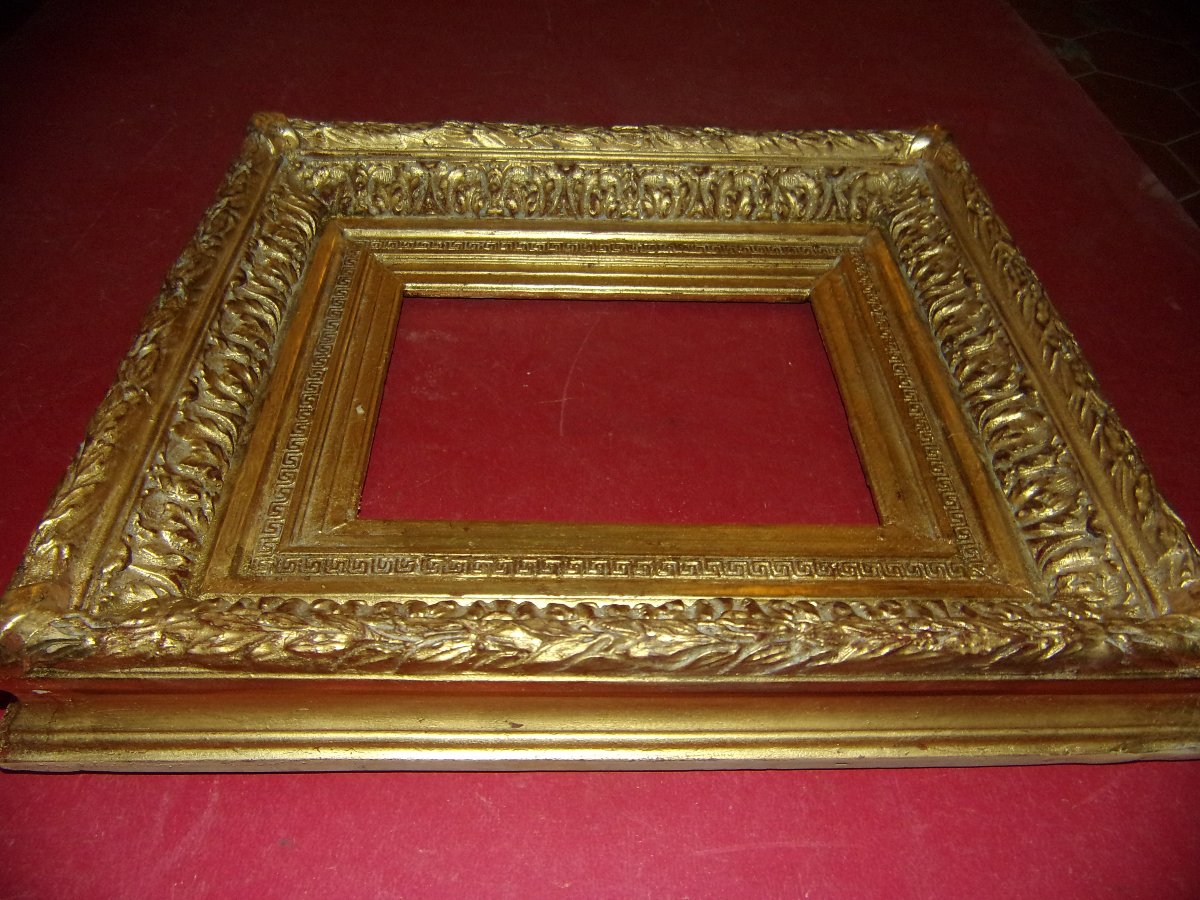 Paire de cadres époque 19ème, en bois doré.-photo-4