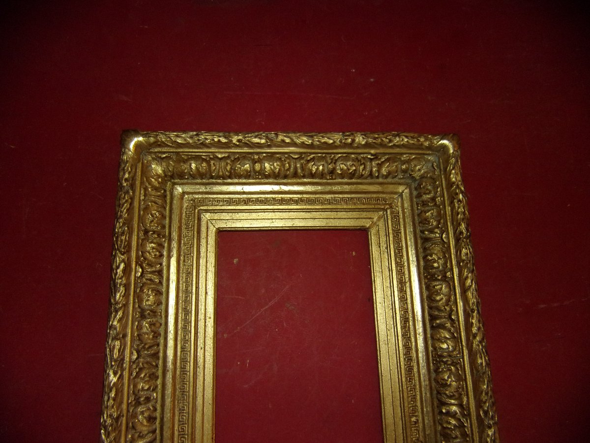 Paire de cadres époque 19ème, en bois doré.-photo-7
