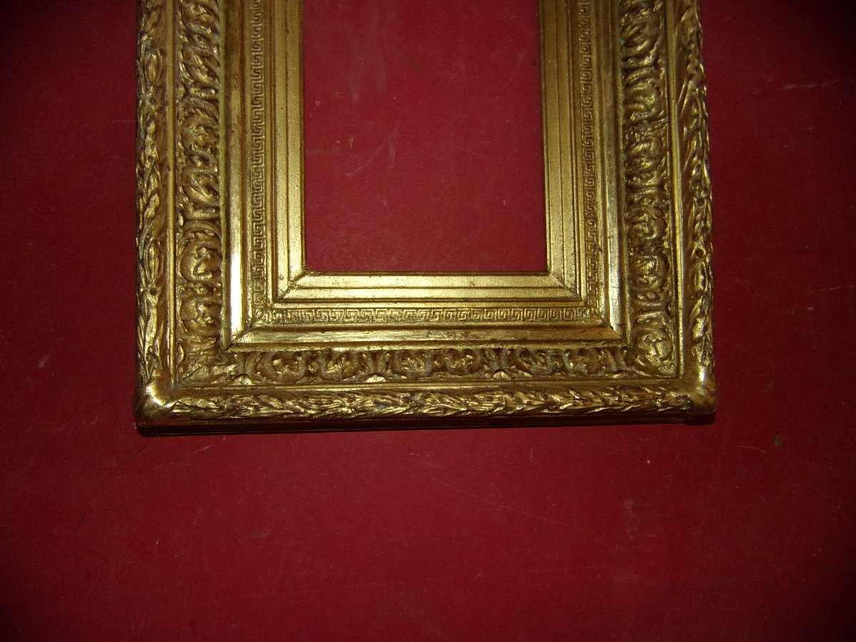 Paire de cadres époque 19ème, en bois doré.-photo-8