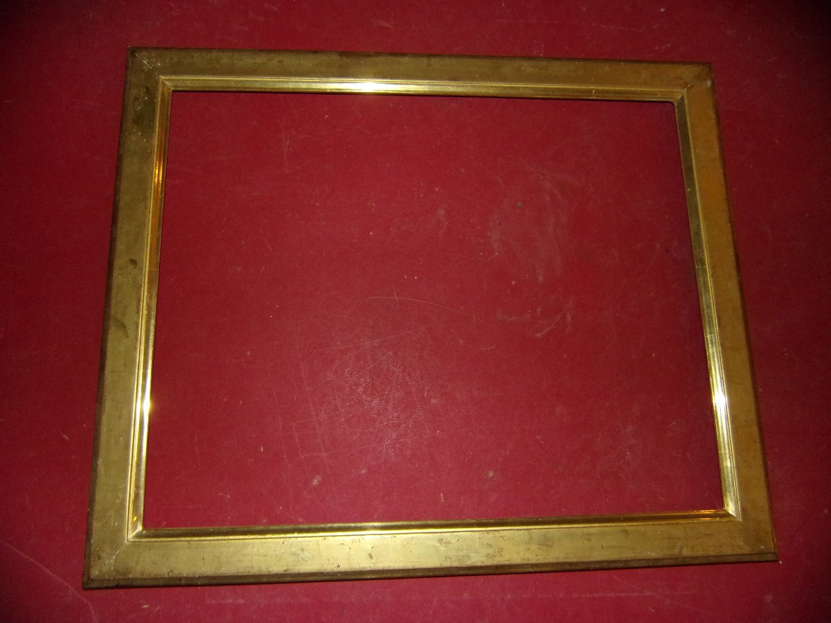 Paire de cadres époque 19ème, en bois doré.-photo-3
