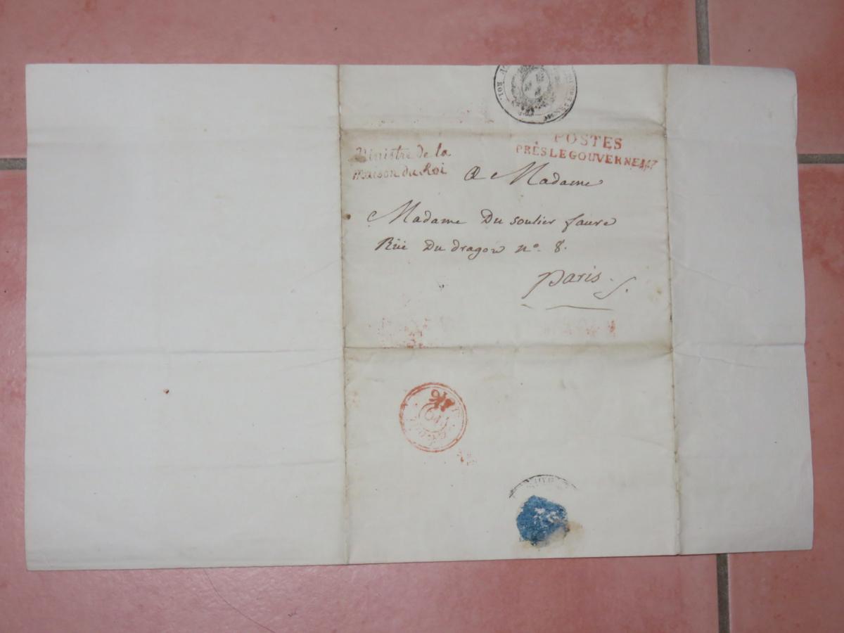 Ecrit Du Ministère De La Maison Du Roi De 1816.-photo-2