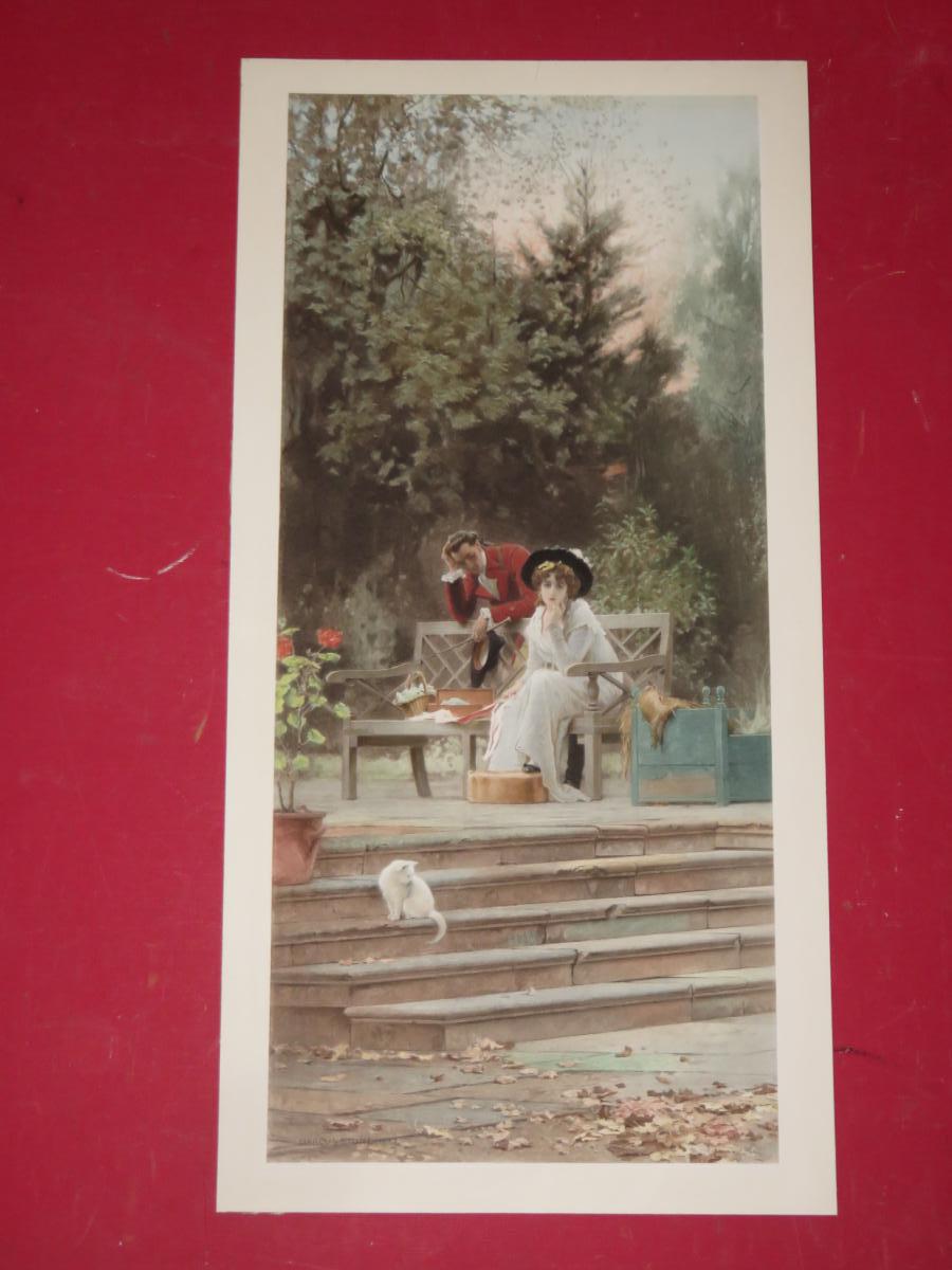 Scène Romantique, Paire De Gravures époque 19ème.-photo-2