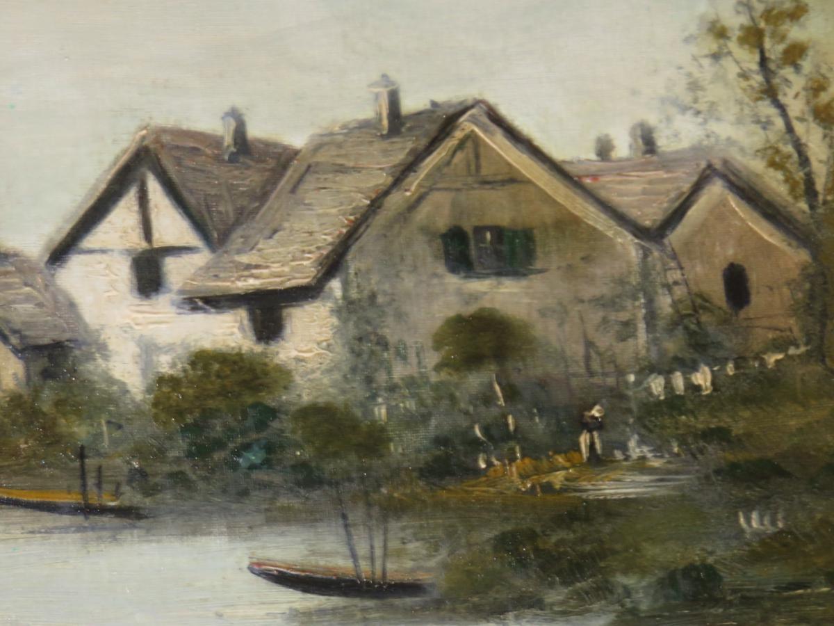 Paysage, Peinture Signée Jacquet, époque 19ème.-photo-2