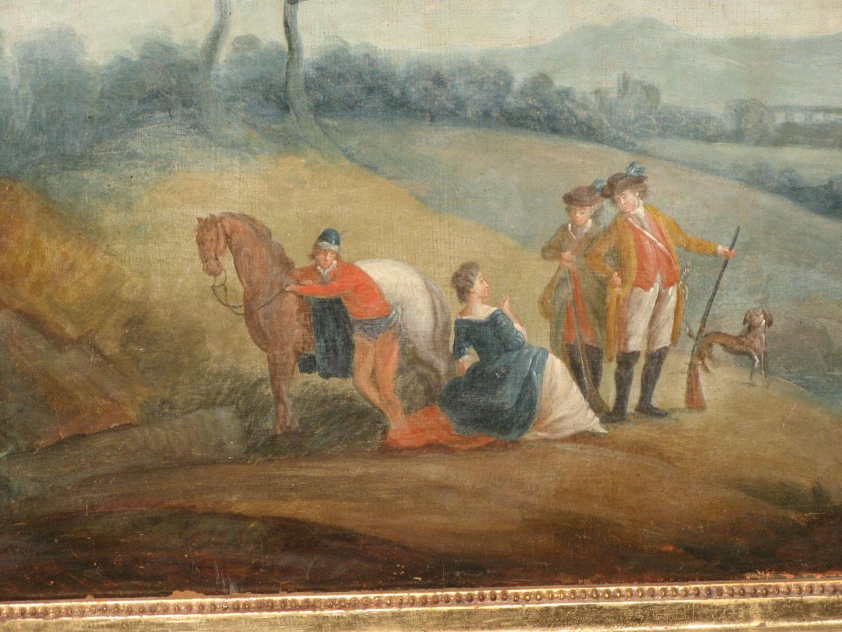 Trumeau, Scène De Chasse, Début 19ème.-photo-2