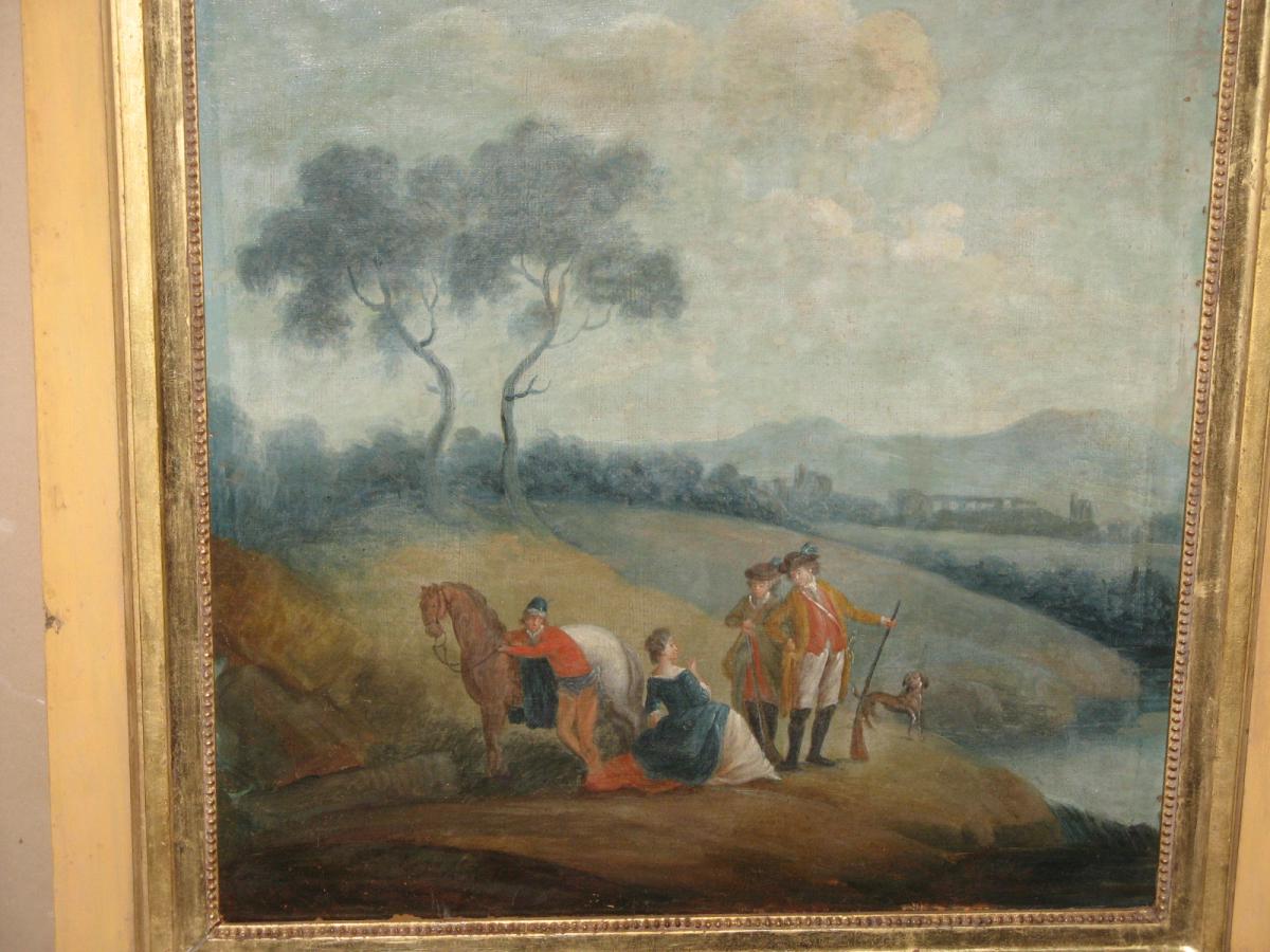 Trumeau, Scène De Chasse, Début 19ème.-photo-3