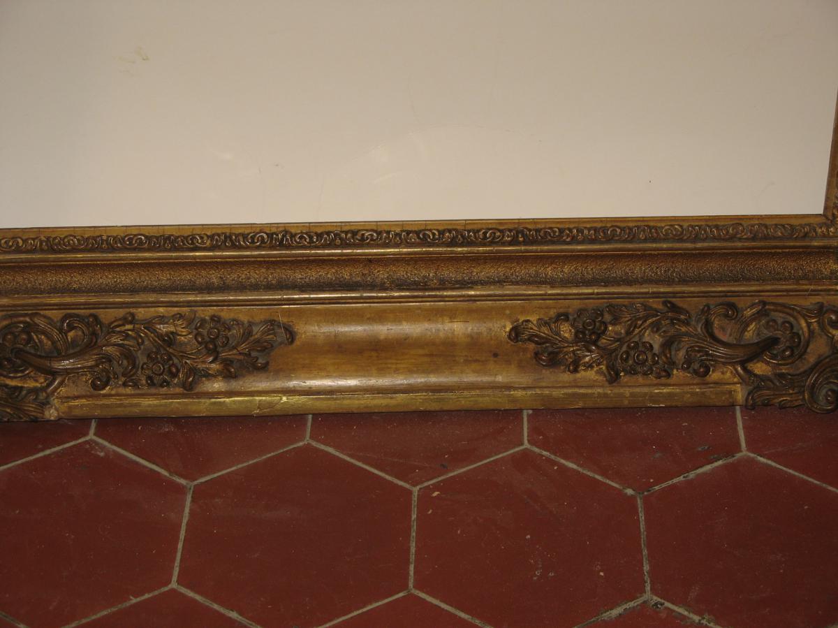 Cadre époque 19ème En Bois Doré.-photo-1