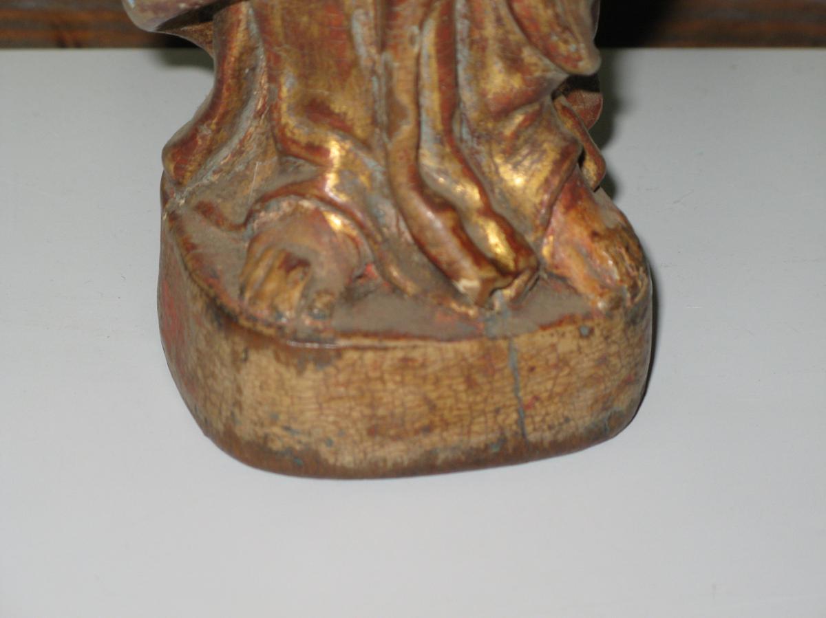 Statue: Virgin And Child, Wood Carving, 18th Time.-photo-4