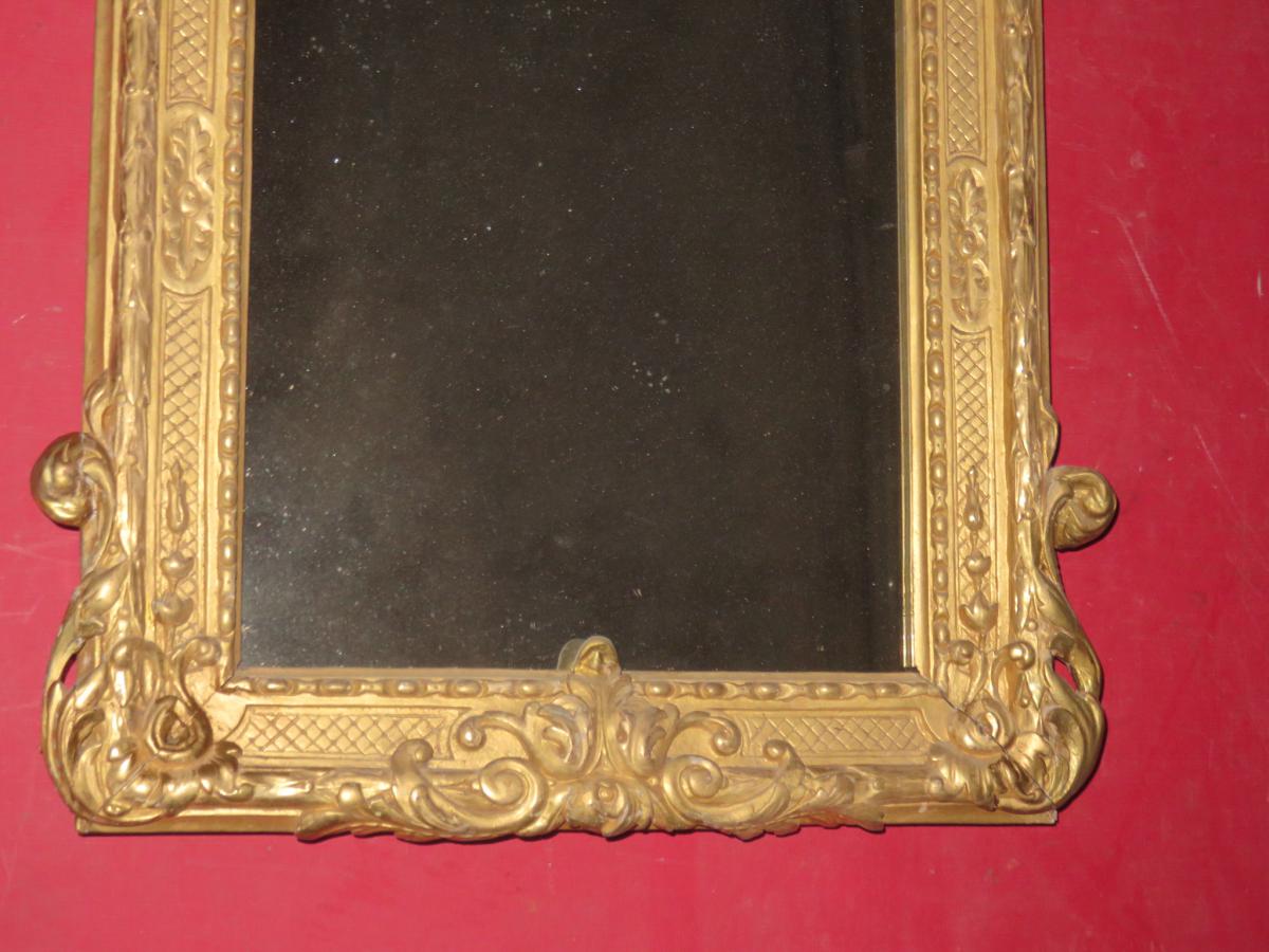 Mirror Carved And Gilded 19th Time.-photo-3