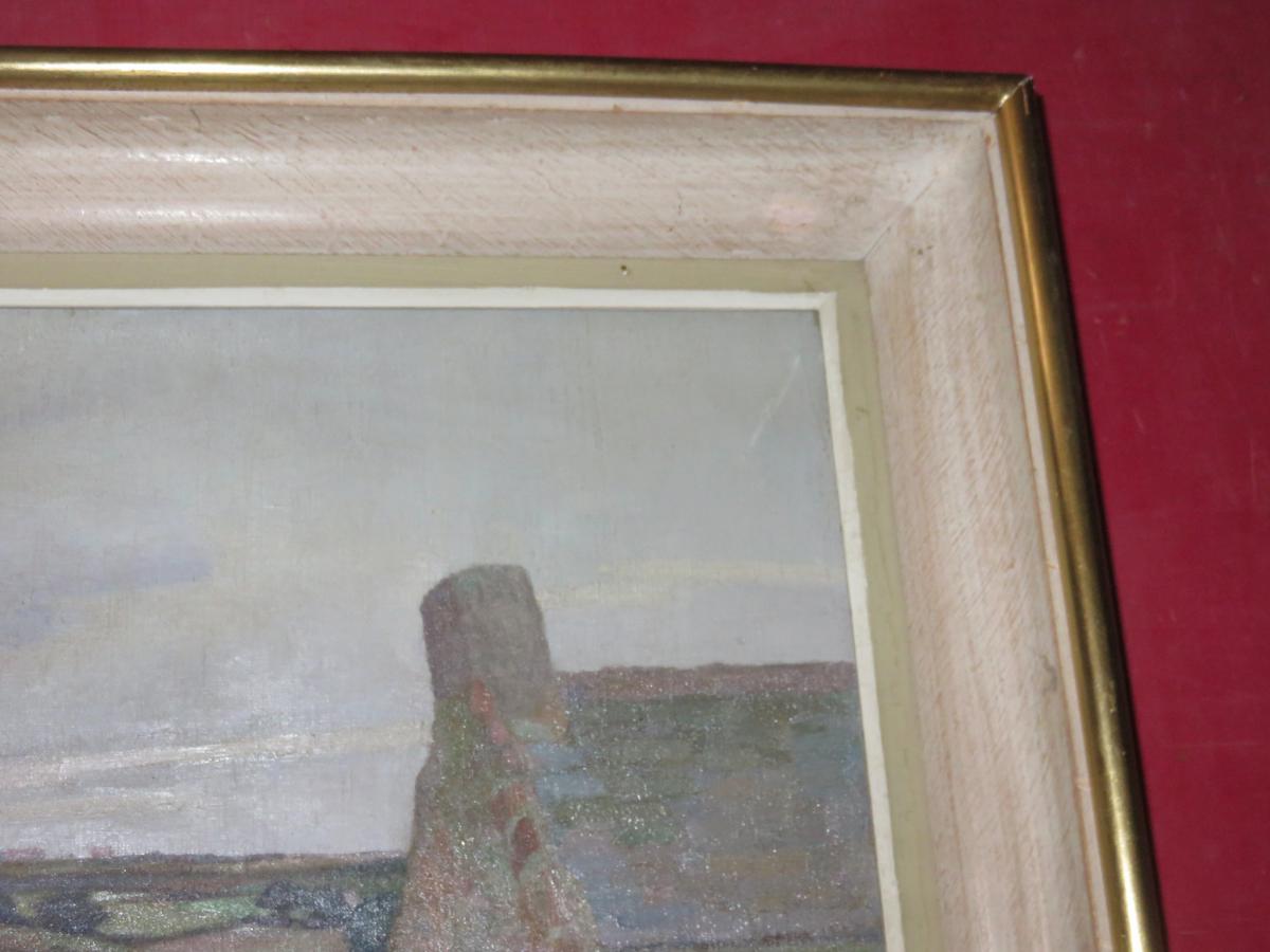 Landscape Breton Painting Signed Louis Marechal, 20 Days Em-photo-2