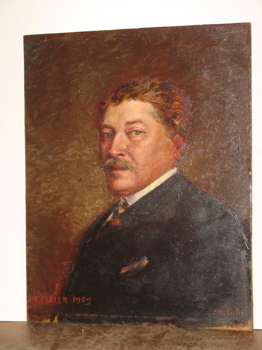 Peinture, Portrait d'Homme, Daté 1909.