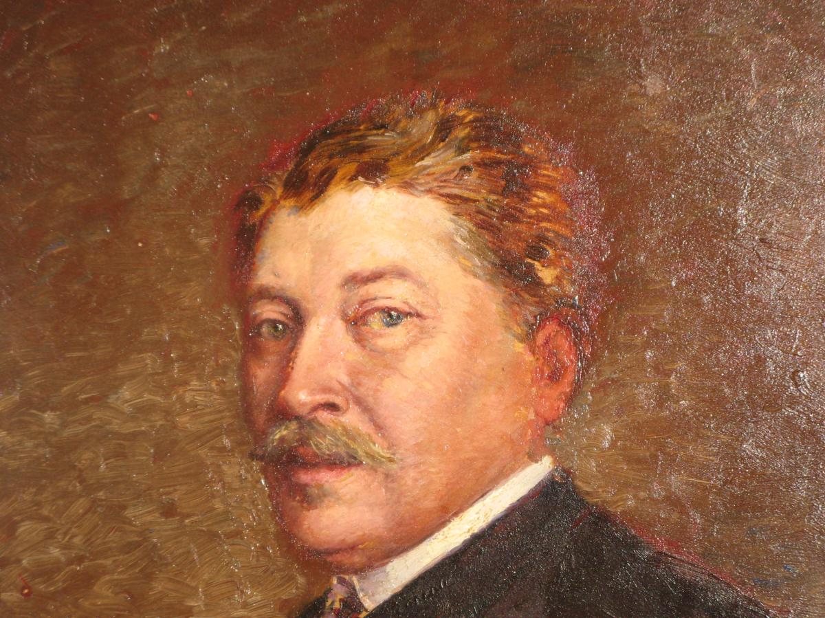 Peinture, Portrait d'Homme, Daté 1909.-photo-2