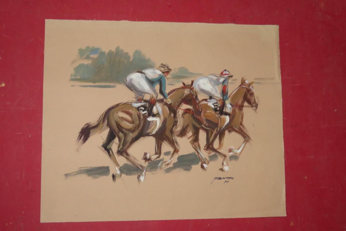Hyppic Race, Watercolor 20th Century.-photo-2