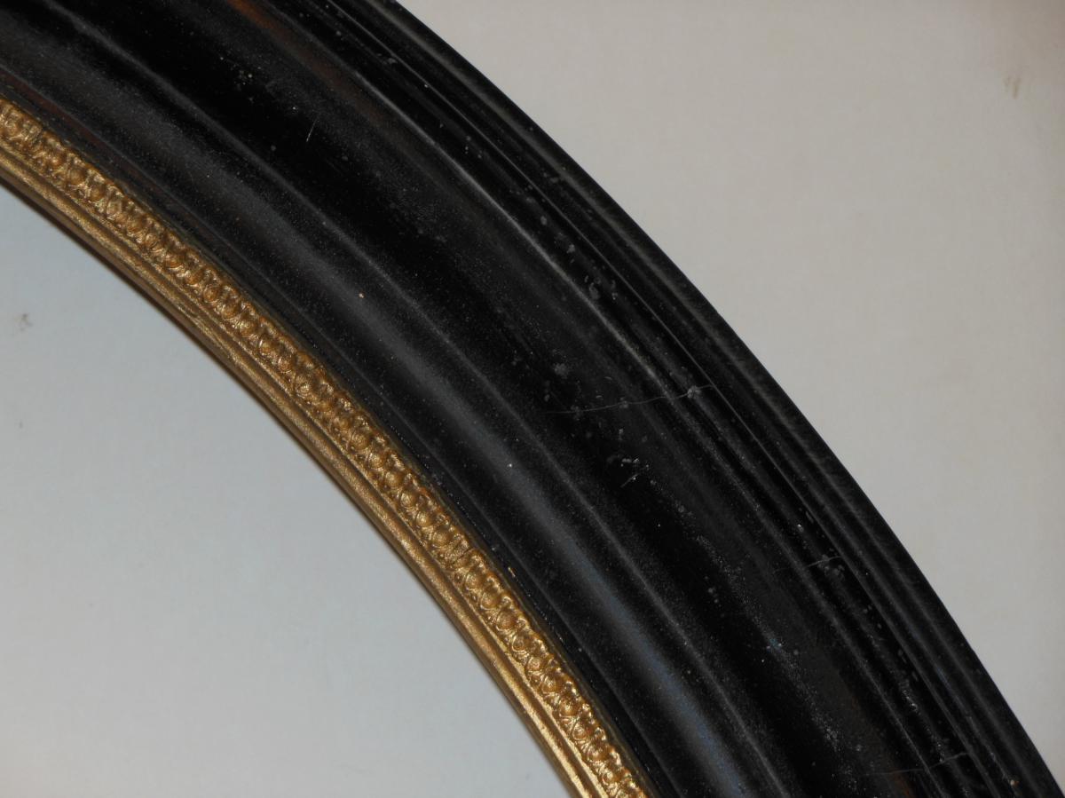 Black And Gold Oval Frame, 19th.-photo-2