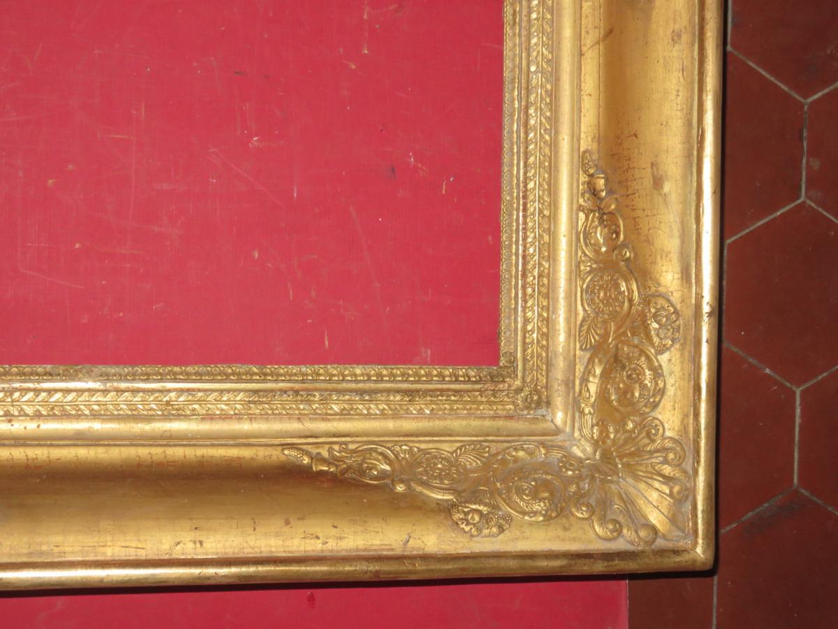 Cadre époque 19ème, En Bois Doré.-photo-4