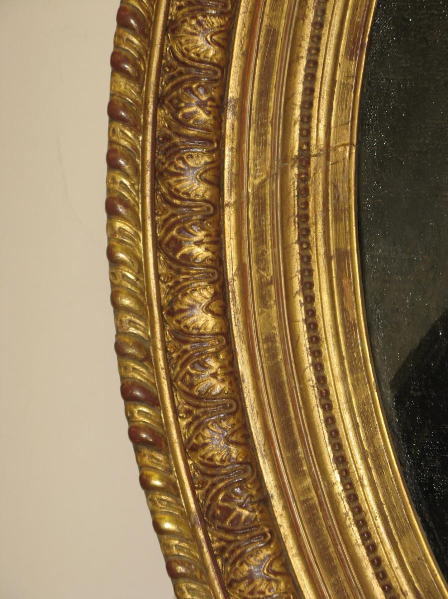 Painting, Portrait Of Man With Oval Frame, 19th.-photo-1