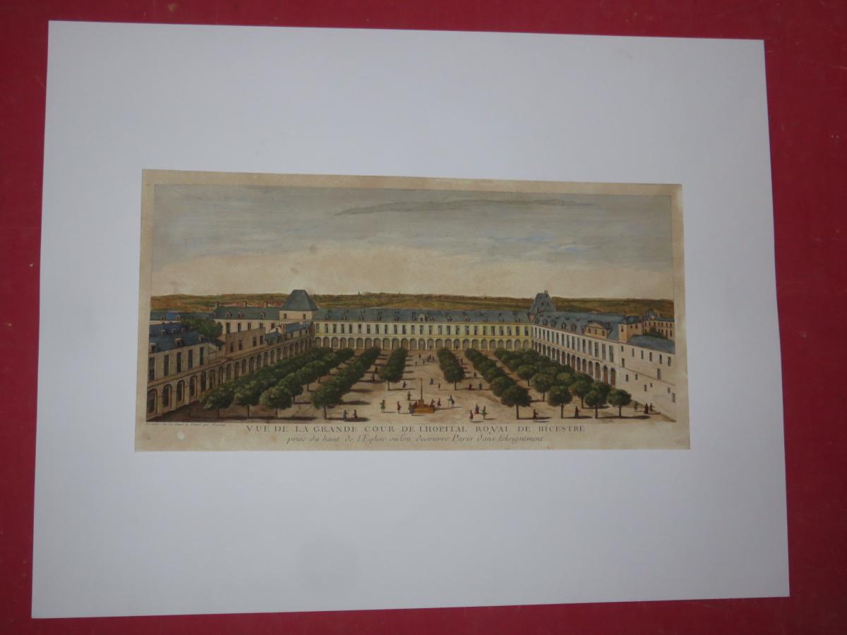 " Vue De l'Hopital Royal De Bicestre ", Vue d'Optique époque 18ème.-photo-2
