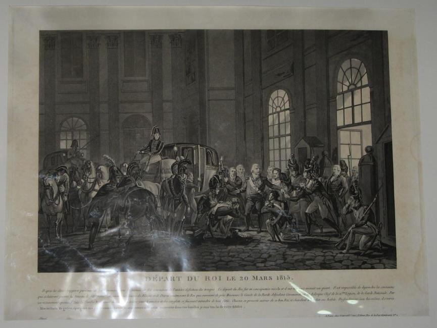 Departure Of The King Louis XVIII, Engraving, 19th Century.