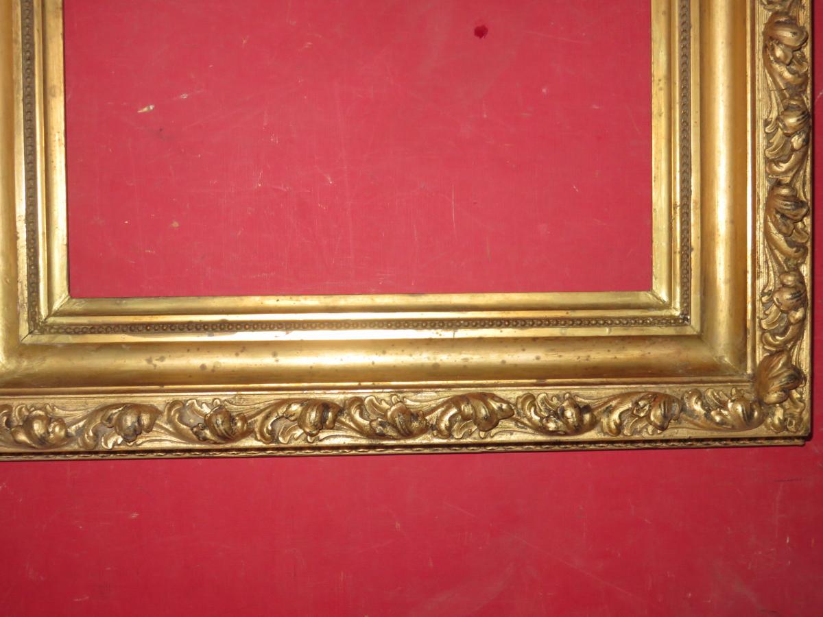 Cadre époque 19ème, En Bois Doré.-photo-2