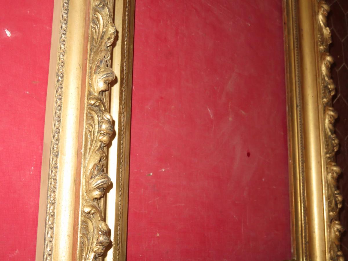 Cadre époque 19ème, En Bois Doré.-photo-4