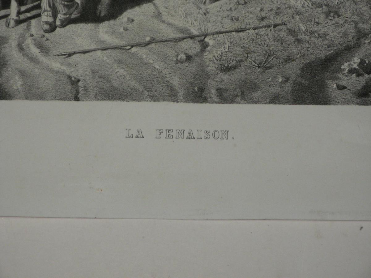 Paysage De Fenaison, Lithographie époque 19ème.-photo-4