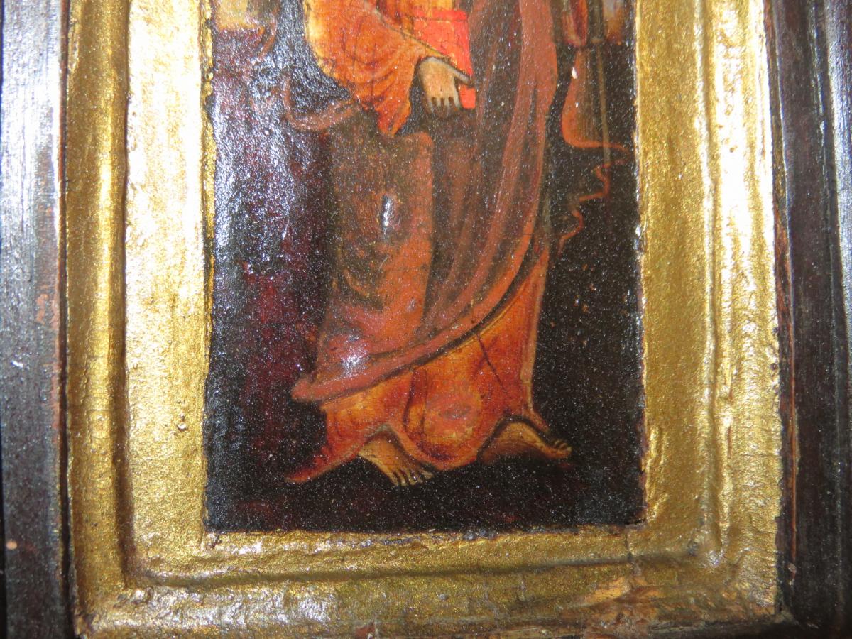 Saint Paul, Peinture Sur Bois, époque 19 ème.-photo-4