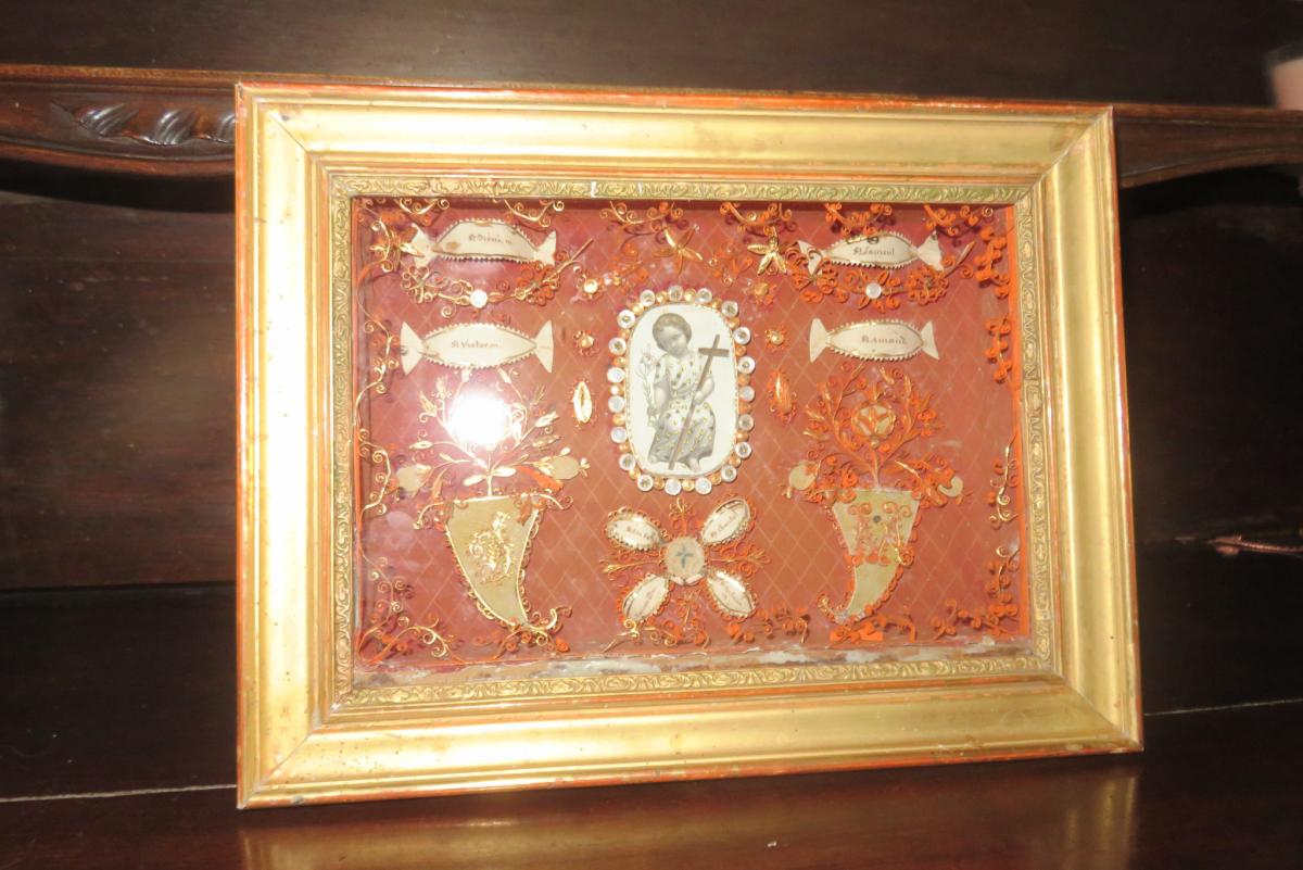 Reliquary Frame With Paperolles, 19th Time.